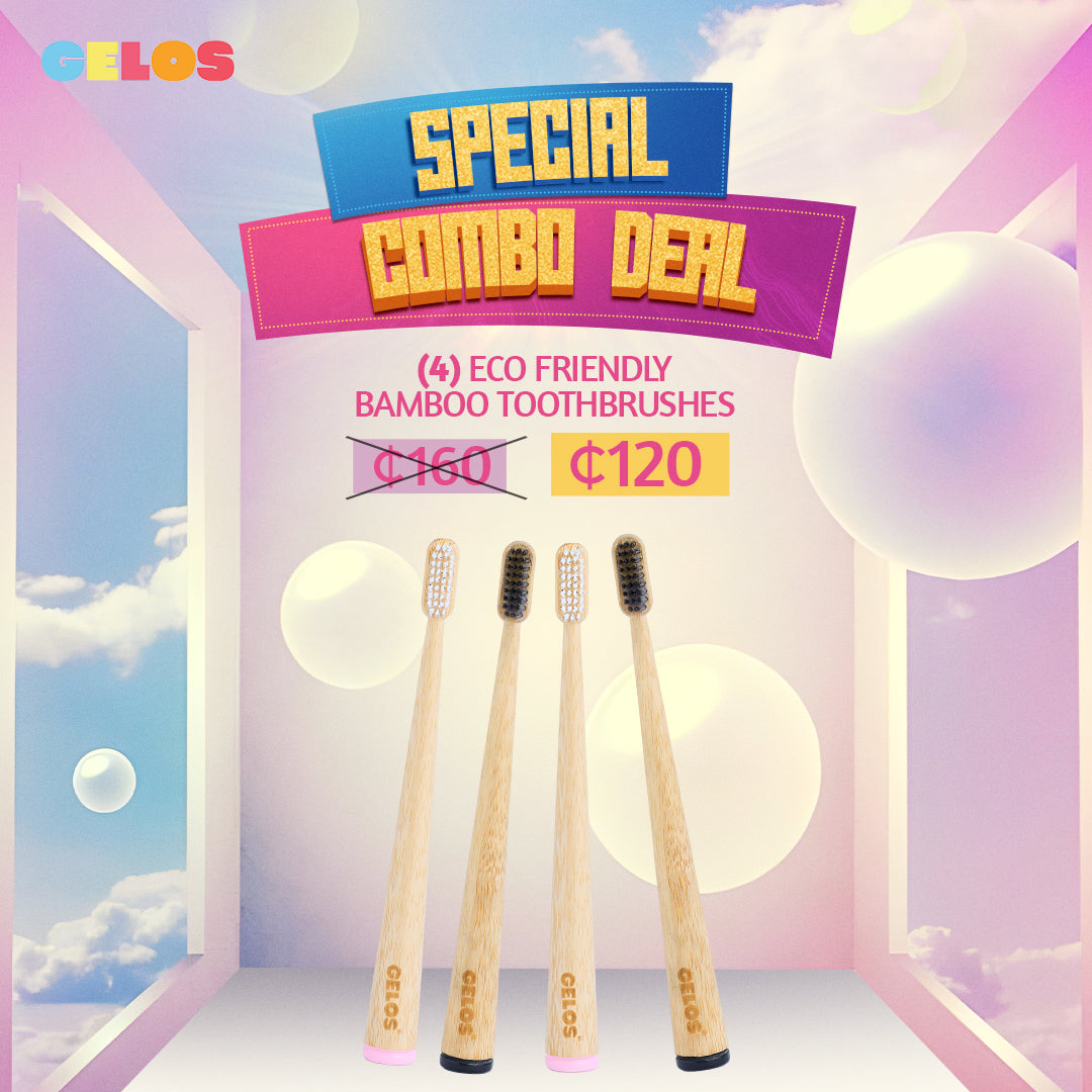 Eco Friendly Bamboo Toothbrushes x4